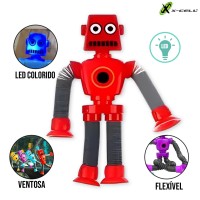 Robô Estica com Ventosa Led BRQ-RB X-Cell - Vermelho